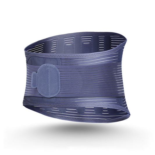 Blue grey waist support belt with fish silk elastic fabric
