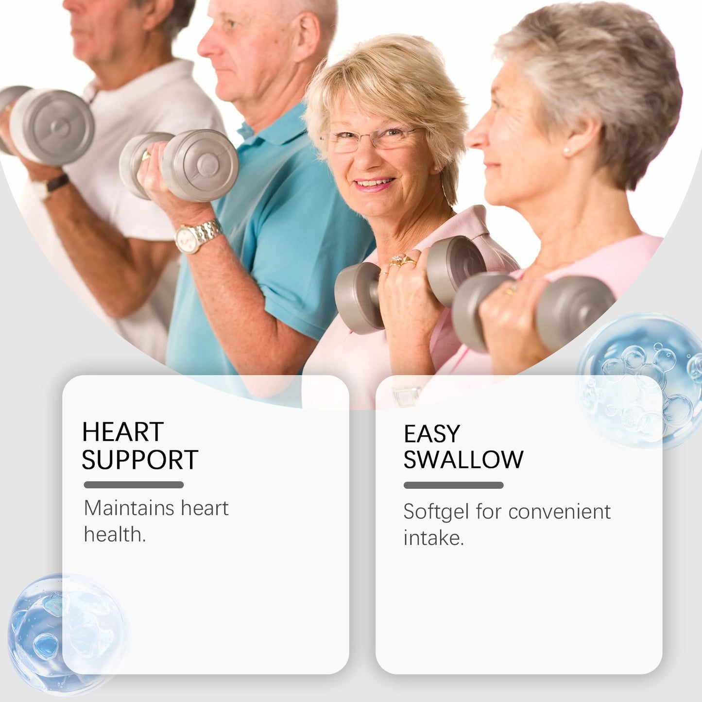 CoQ10 Heart Health Supplement | 60 Softgels for cardiovascular support and heart health maintenance.
