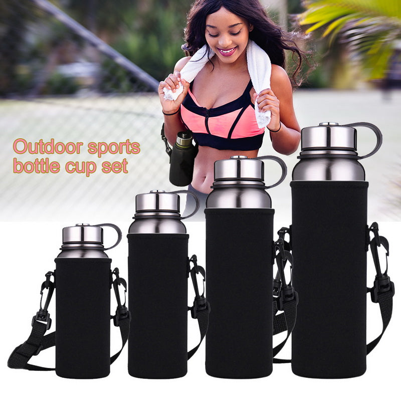 Person carrying water bottle carrier bag for sports