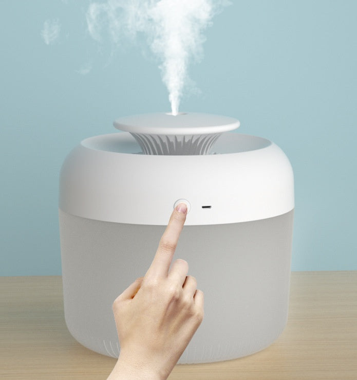 USB Ultrasonic Air Humidifier white design with LED lamp