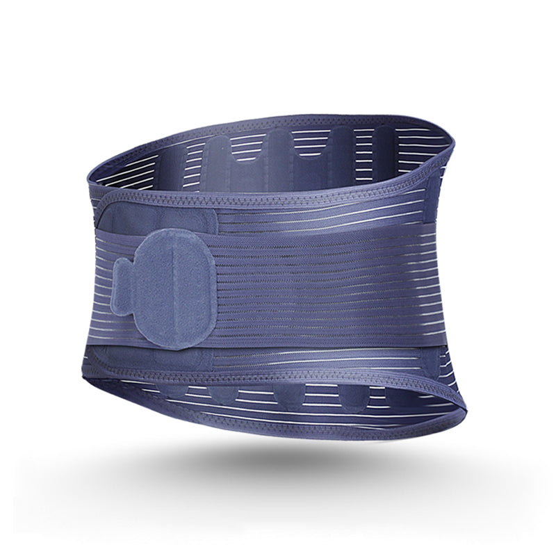 Blue grey waist support belt with fish silk elastic fabric