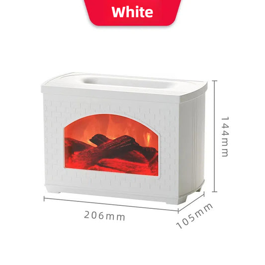 Simulated Fireplace Air Humidifier white design on table