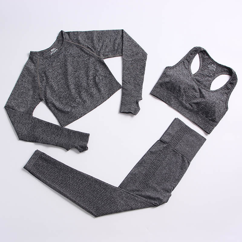 Yoga clothing suit women seamless dark gray athletic wear