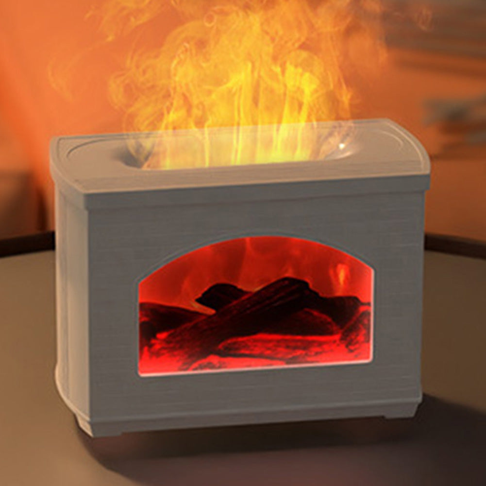 Simulated Fireplace Air Humidifier flame effect in dark room