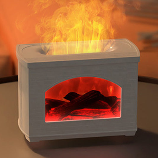 Simulated Fireplace Air Humidifier flame effect in dark room
