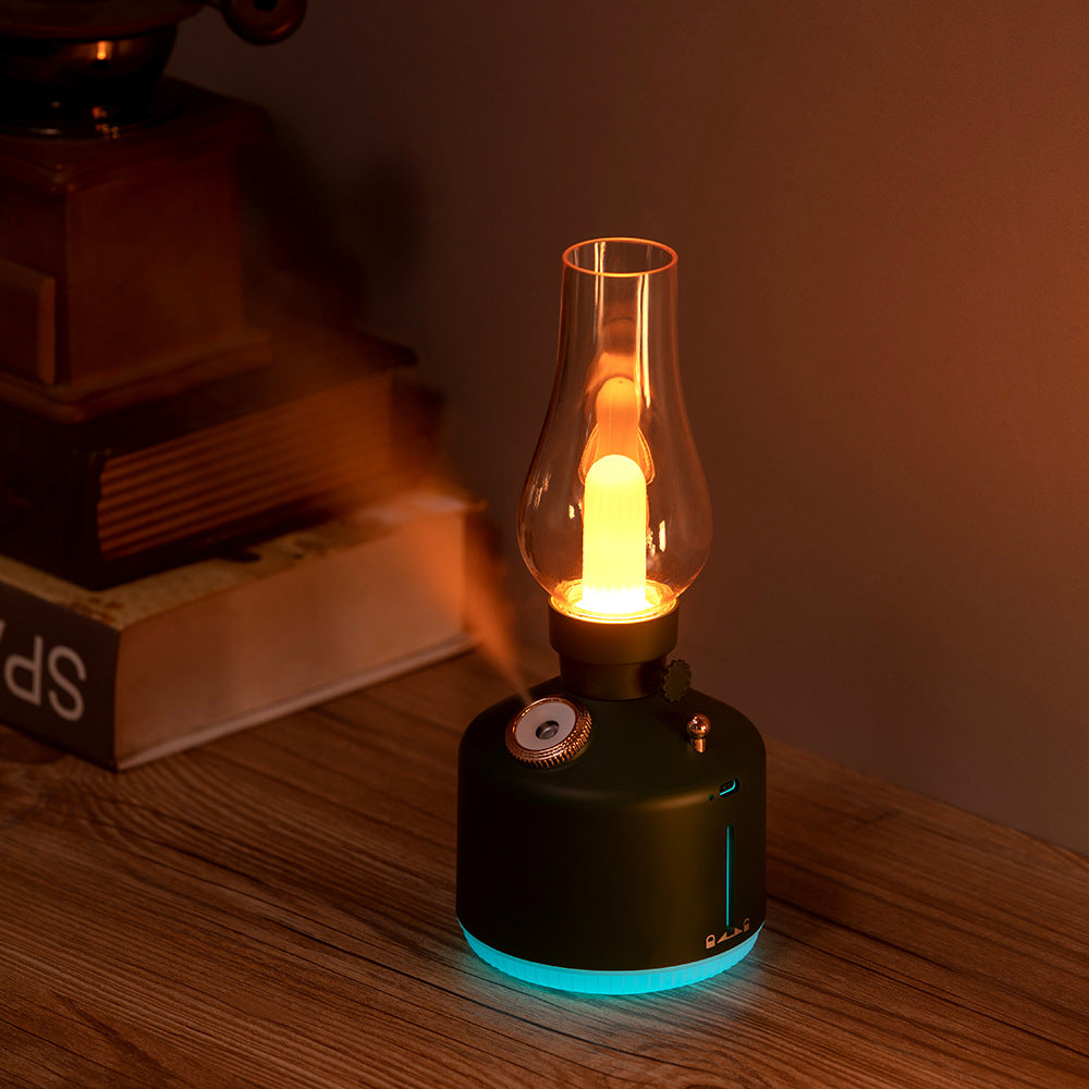 Retro Kerosene Light Humidifier flame effect close-up